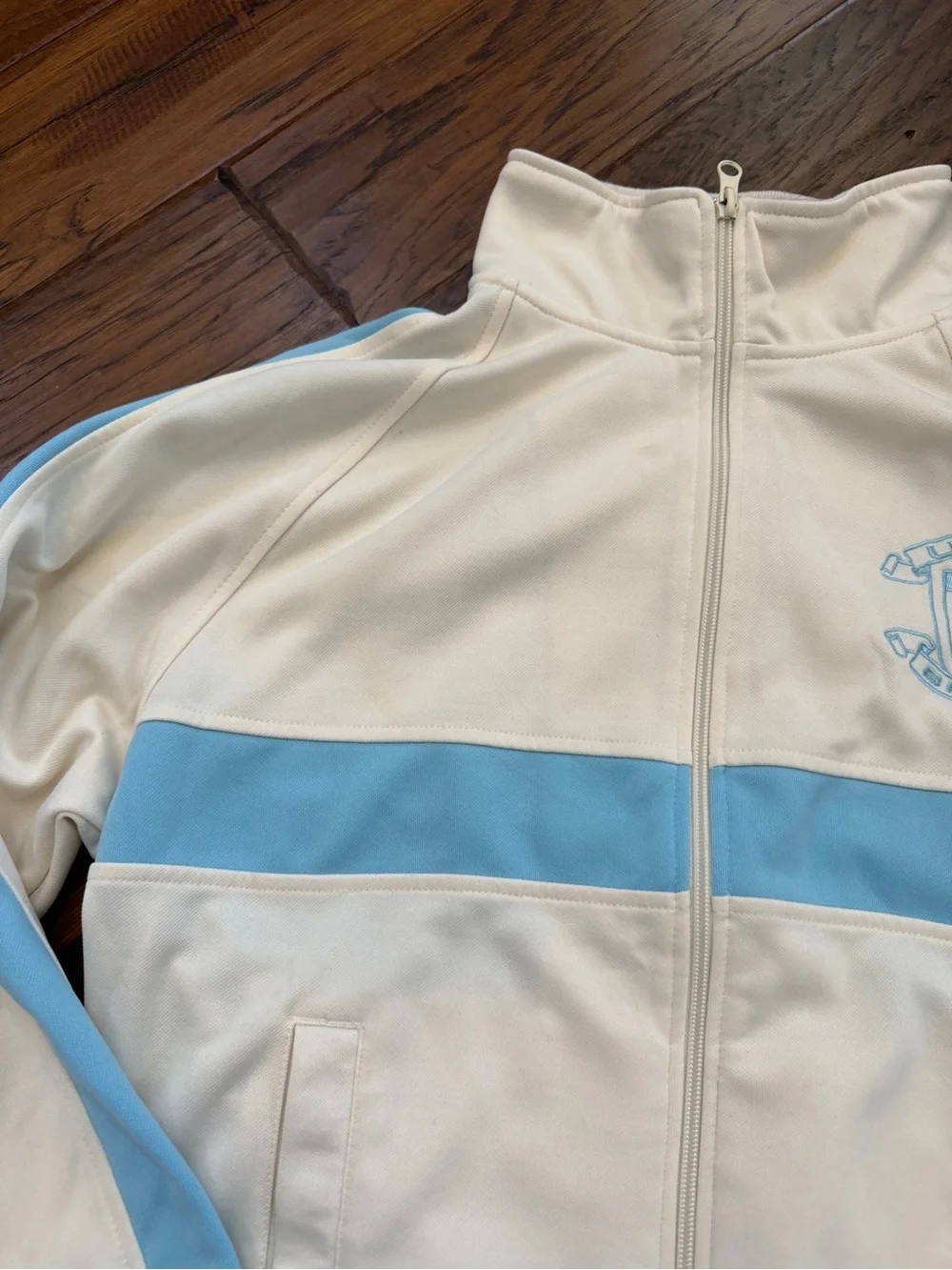 UCLA starter jacket basketball warm up white blue athletic zip up bruins wooden